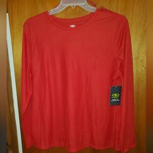 Women's NEW Xl 16-18 red active long sleeve shirt